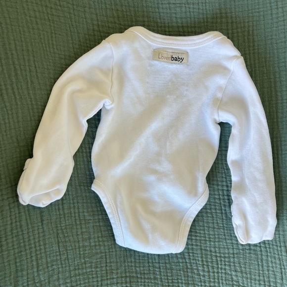 L'ovedbaby White Snap-Front Baby Onesie - Picture 4 of 5